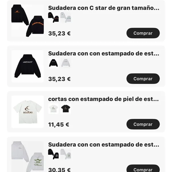 Camiseta y sudaderas