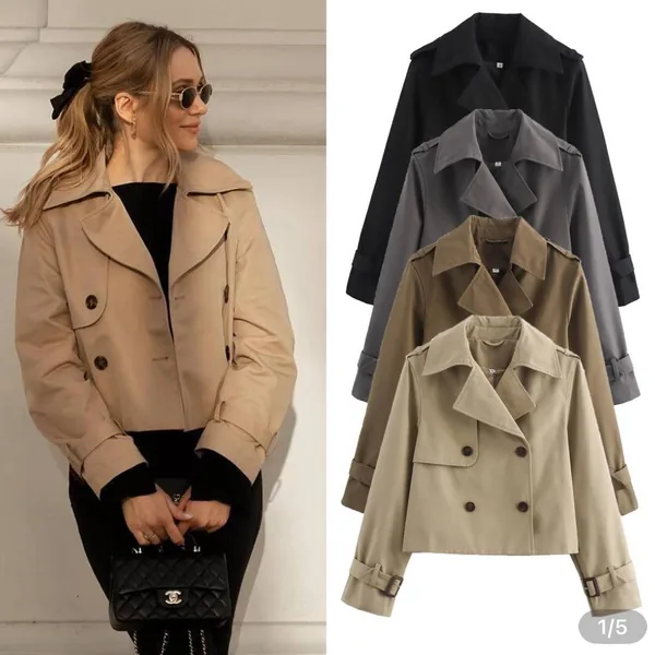 Gabardina corta mujer