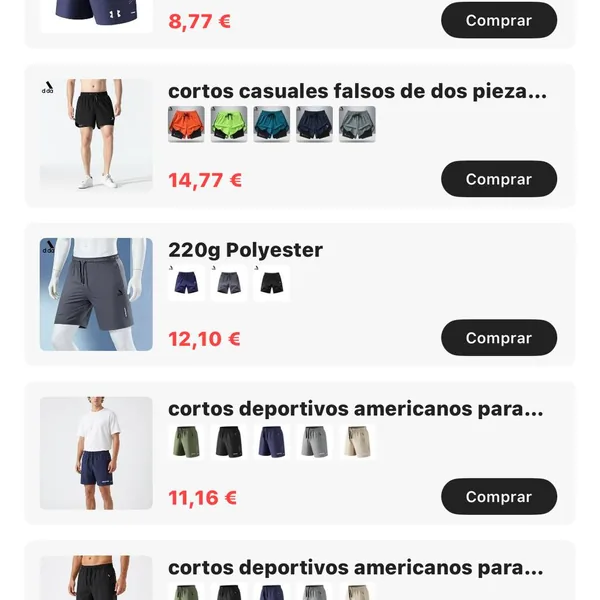 Pantalón corto deporte hombre