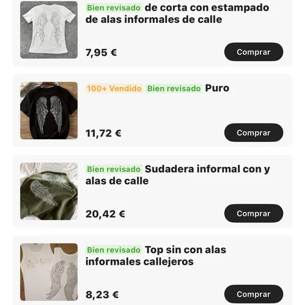 Ropa mujer alas glitter