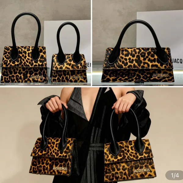Bolso Jacquemus leopardo en varios tamaños