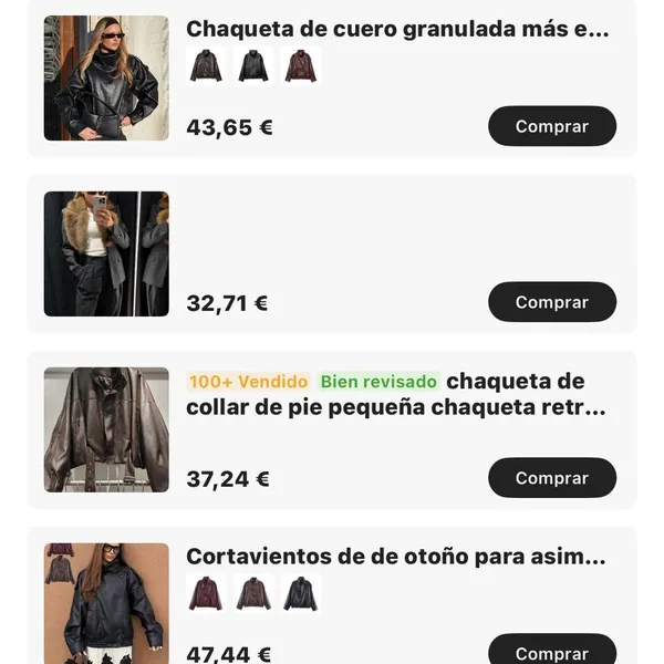 Chaqueta piel sintética mujer