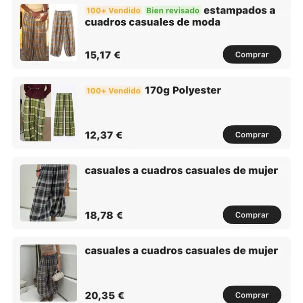 Pantalones cuadros mujer