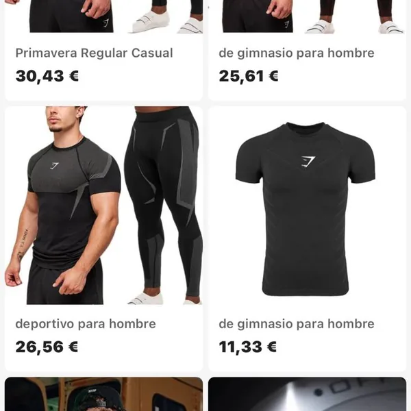 Ropa deporte Gymshark hombre