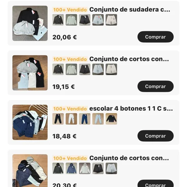 Conjunto sudadera y pantalón corto