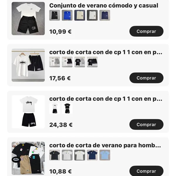 Conjunto corto hombre