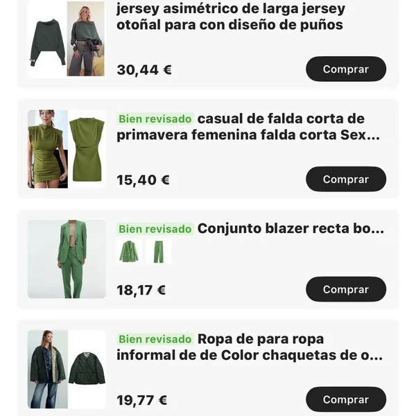 Ropa color verde mujer