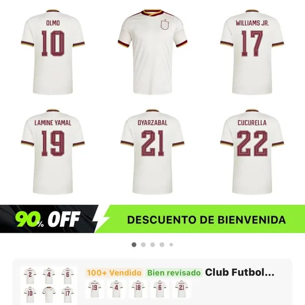 Camiseta y equipaciones España