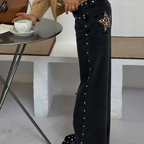 Pantalón estrella leopardo