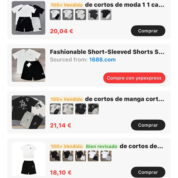 Conjunto corto hombre