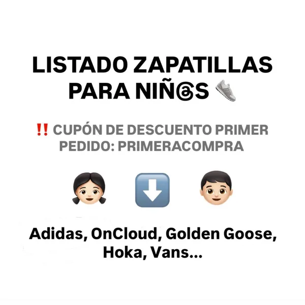 👟 LISTADO ZAPATILLAS PARA NIÑOS Y NIÑAS ⬇️